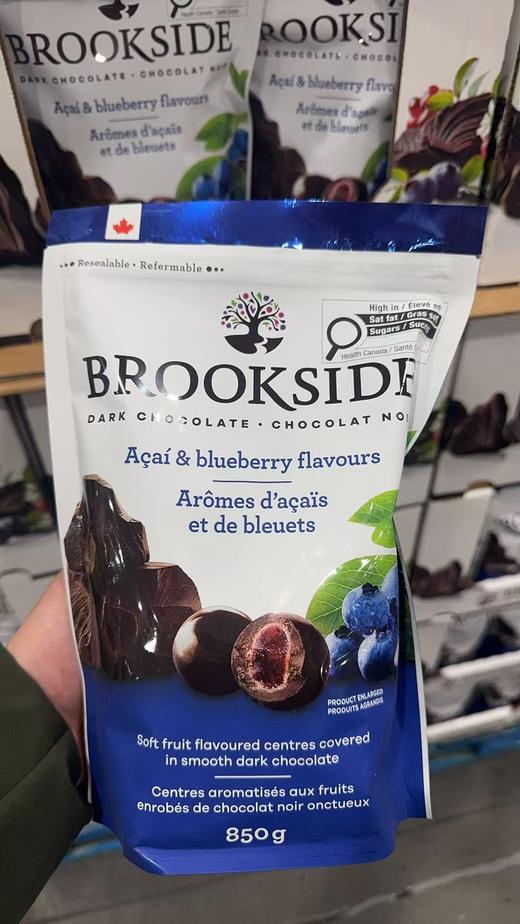 特价！Brookside巴西蓝莓果汁夹心黑巧克力豆 850g袋 温哥华直邮 商品图0