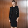 IWY/黑色长袖西装套装女秋冬新款高端职场通勤工作服职业裙C2506+Q1442 商品缩略图2