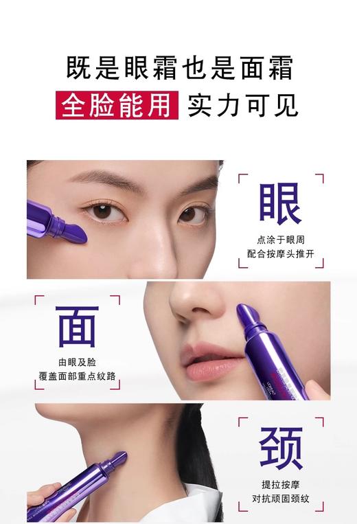 欧莱雅最新款按压紫熨斗眼霜30ml 级复颜玻尿酸保湿抗皱 淡纹眼霜 商品图3