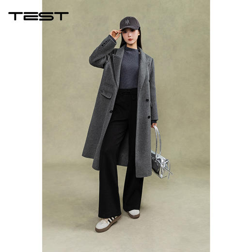 冬上新经典双排扣双简约大气尽显优雅面呢大衣2254047 商品图2