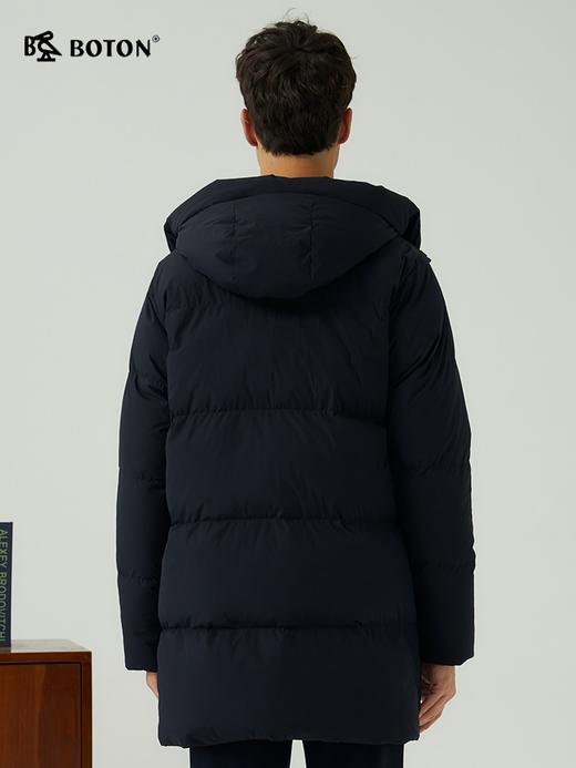 波顿 男士 秋冬合身连帽 保暖锁温 中长款高端白鸭绒羽绒服 MC816523 商品图2