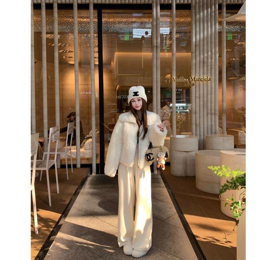 现货  秋冬韩系环保毛翻领毛茸茸短外套 商品图0