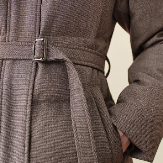 【严选】孟子义代言诗凡黎巴恩风安心羽绒服2025冬新款拼接毛领保暖外套女7GA180031 商品图3