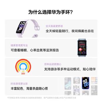 华为（HUAWEI）华为手环 10 标准款 冰川白 冰川白氟橡胶表带 铝合金表壳 /数码 /智能设备 /智能手环 商品图3