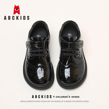 ABC KIDS男童皮鞋亮面校园中大童英伦风儿童演出鞋3028AX黑色29 商品图3