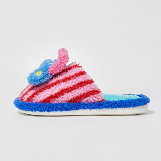 【36-40码】女士冬季新款暖冬彩条幸运毛绒居家室内女款棉拖鞋保暖撞色拖鞋【9912】 商品图5