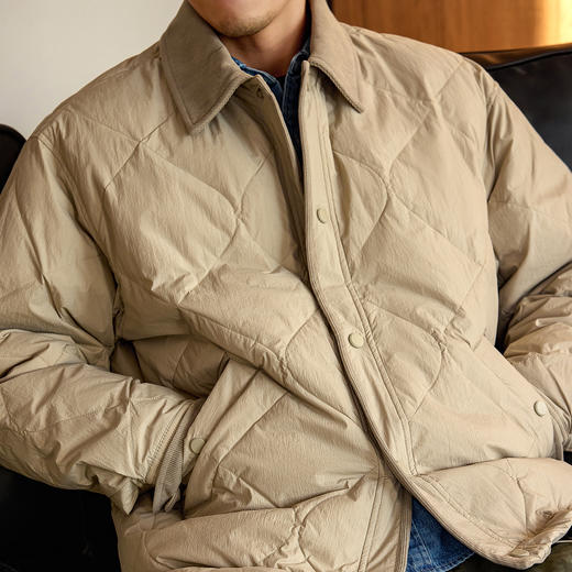 徐太浪【抽绳收腰 白鸭绒】翻领羽绒服男冬季大码保暖防寒服外套 商品图1