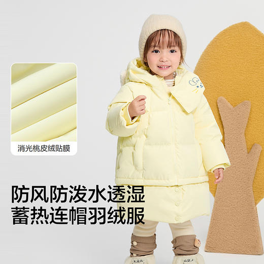 【商场同款】巴拉巴拉女童羽绒服保暖连帽外套2025新款冬装带口罩 商品图3