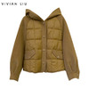 VIVIAN LIU薇薇安刘TD2418802春女装新款连帽毛呢拼接羽绒短外套 商品缩略图0