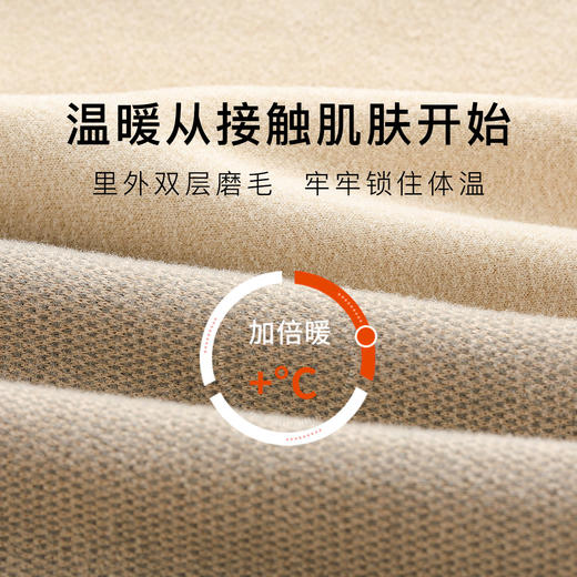 【2条装】秋冬双面磨绒保暖裤秋裤女高腰收腹提臀保暖打底裤8832高腰轻绒裤 商品图5