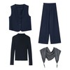 减龄百搭无袖马甲围巾上衣阔腿裤四件套HMQY8268 商品缩略图4