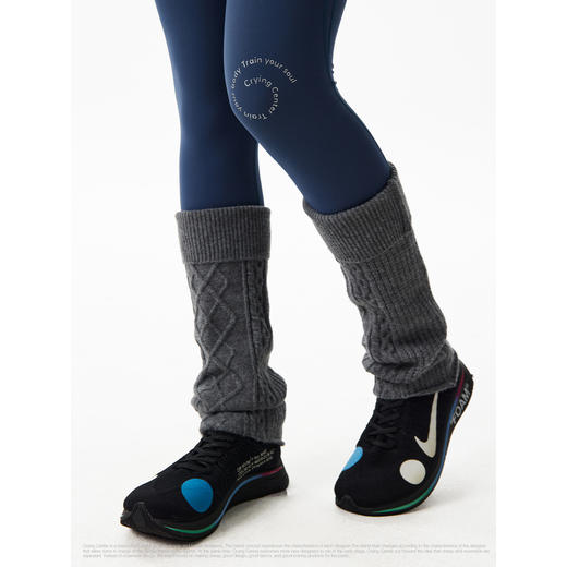 CryingCenter 暖冬绞花翻边羊毛混纺腿套腿袜堆堆袜秋冬 哭喊中心 商品图2