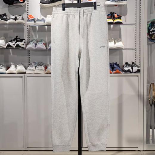 李宁男子2025春季束脚宽松健身运动裤卫裤AKLV141-2花灰 商品图1