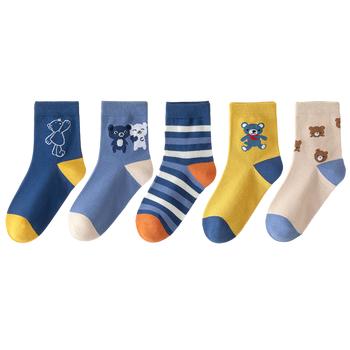 猫人儿童袜子男童【棉柔舒适+不易起球】防臭袜男宝宝休闲中筒袜 商品图4