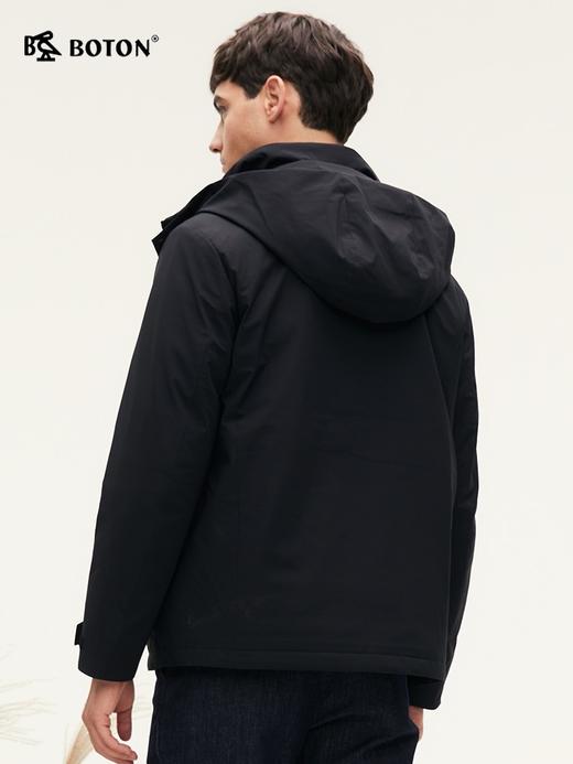 波顿男士秋冬 中长款羽绒服 利落暖护 白鸭绒黑色合身款MC830524 商品图1