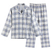 【法兰绒家居服】-奶白格系列家居服情侣睡衣中格纹全棉睡衣绒布居家服纯棉 商品缩略图1