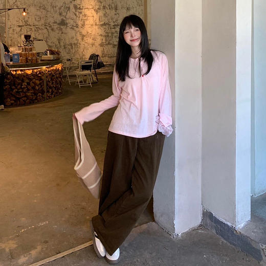 COICI亨利领粉色T恤 | 清新柔雾粉，打破秋日沉闷，洋气减龄提肤色【3-5天发货】 商品图5
