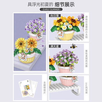俐智（Loz）积木花拼装模型拼插永生花束送女友母亲节礼物生日礼物1674初夏 商品图2