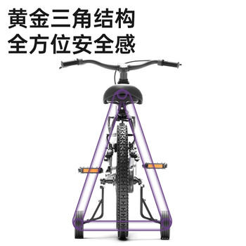 KinderKraftkk儿童自行车4-6-12岁学生单骑行车青少年男女孩礼物山地车16寸银 商品图2