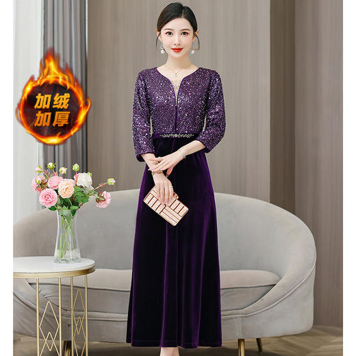 雀说宴装礼服裙新款重工亮片敬酒连衣裙AL6977 商品图1