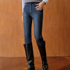 【严选】孟子义代言诗凡黎铅笔修身小脚牛仔裤2025冬新款加绒弹力显瘦靴裤7GA151321 商品缩略图4