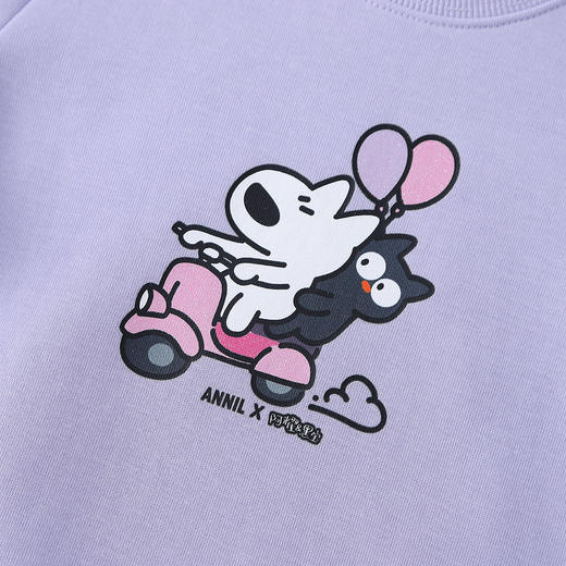 Annil联名款【阿耀和黑宝】女童圆领卫衣秋季新款安奈儿童装TG531719 商品图4