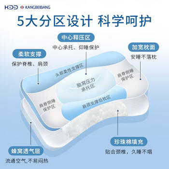 康贝邦（KangBeiBang）儿童枕头3-6岁宝宝成长枕1-3岁分区护颈枕婴儿枕京东自营纯棉A类 商品图7
