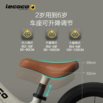 乐卡（Lecoco）儿童平衡车1-3-6岁滑步车镁合金单车溜溜车 CUNX1 商品图2