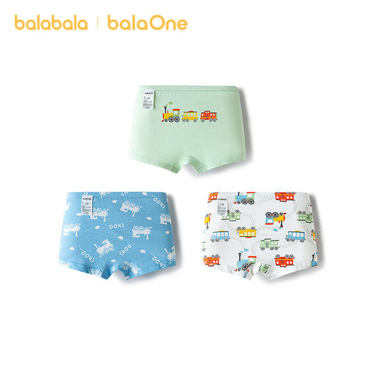 【balaOne】巴拉巴拉宝宝内裤平角棉儿童四角短裤男童亲肤三条装 商品图2
