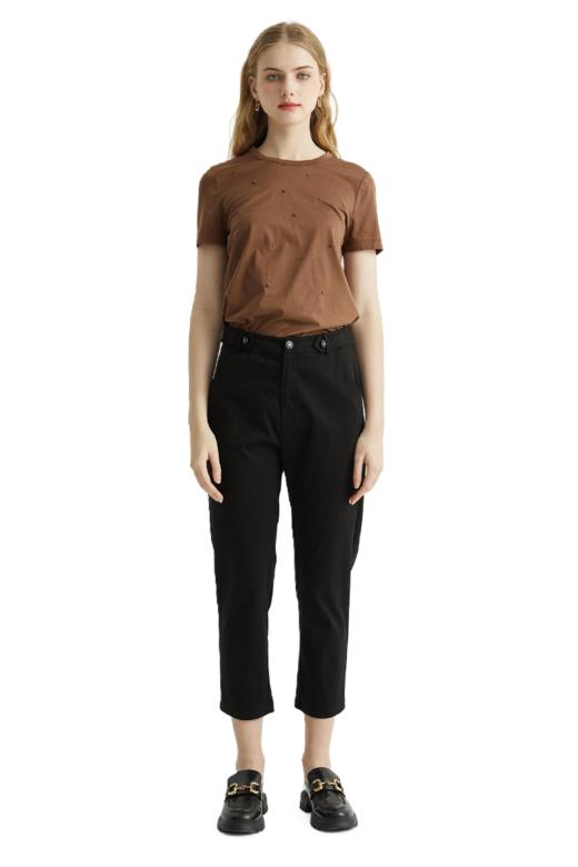 VIVIAN LIU R2437503夏女装新款时尚腰部系扣修身显瘦小脚裤 商品图5