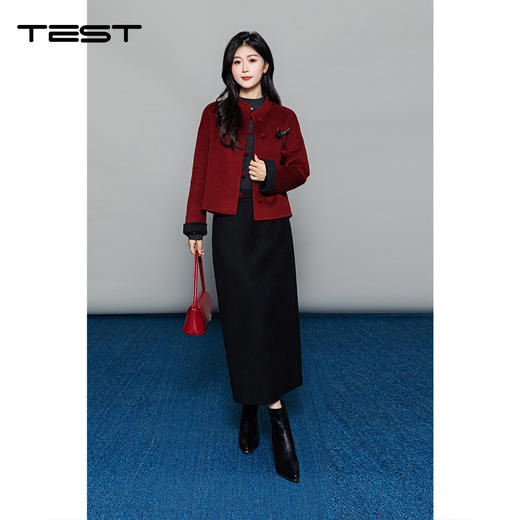 冬上新国风盘扣温暖中式元素显独特气质双面呢外套2254065 商品图1