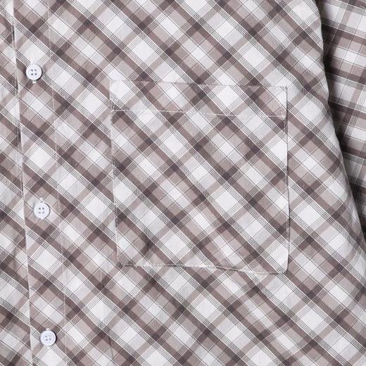 26746SDSA秋冬新款痞帅男装简约暴打撞色格纹翻领长袖衬衫休闲风百搭 商品图3