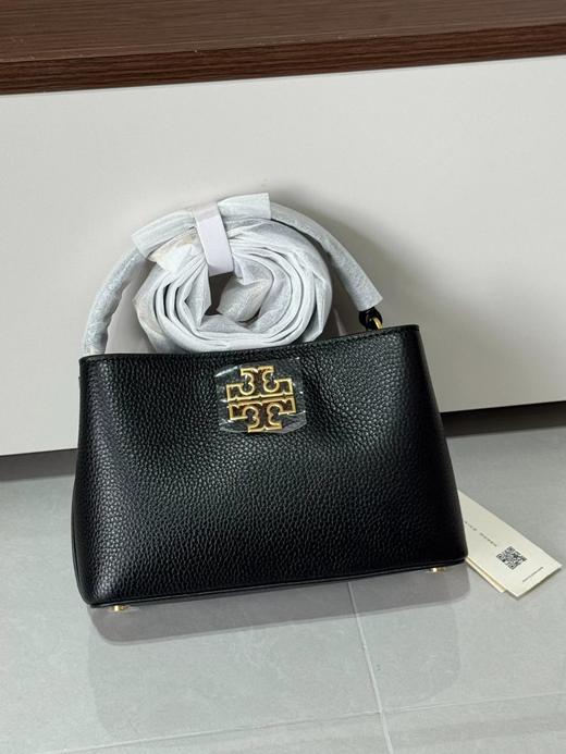 D102172百搭款黑色荔枝纹牛皮金属浮雕logo可手提斜挎迷你戴妃包 商品图11