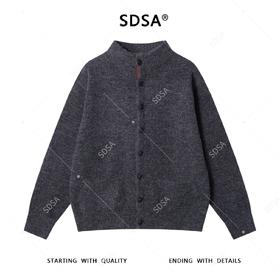 47169SDSA秋冬新款痞帅男装韩版潮牌纯色纽扣立领开衫毛衣慵懒风针织衫