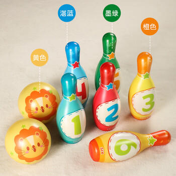 迪漫奇儿童保龄球玩具室内运动实心棉球类男孩女孩大号6个瓶子生日礼物 商品图6