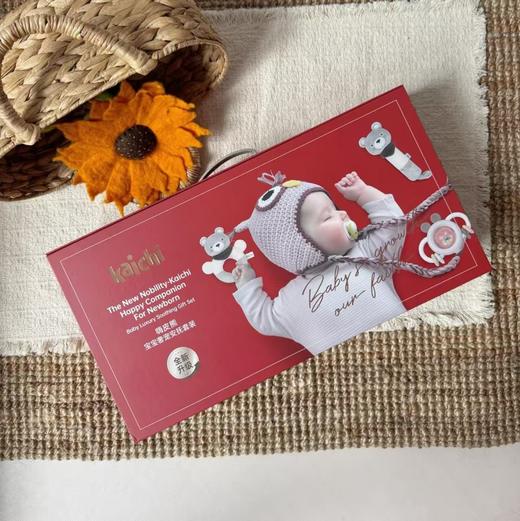 Kaichi凯驰新品嗨皮熊新生儿见面礼婴儿手摇铃安抚礼盒0-1岁宝宝满月礼 商品图4