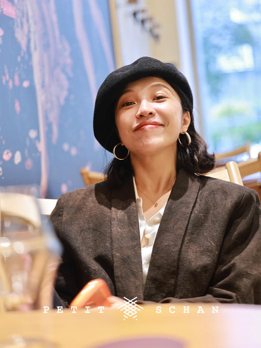 PETIT SCHAN小闪 CLO#935 Yuhuchun vase 玉壶春瓶 柿染苎麻棉拼接羊皮青果领西装外套 商品图1