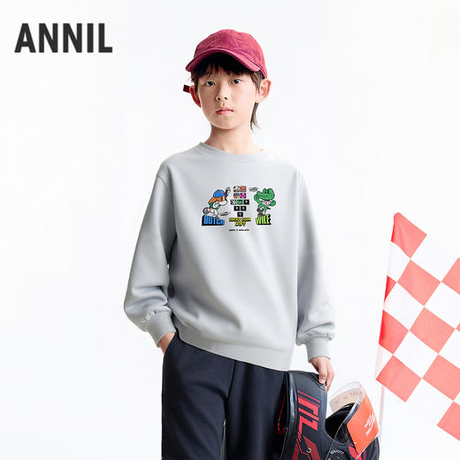 Annil联名款【Mix.Mix】男童圆领长袖卫衣秋季新款安奈儿童装EB531717 商品图0