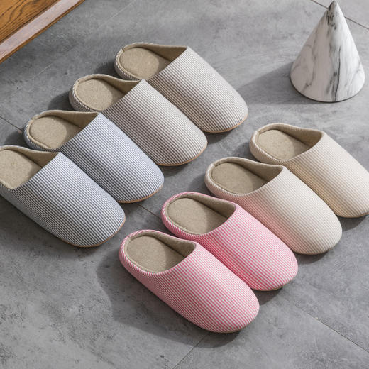 日系软底静音棉拖鞋女居家室内情侣木地板轻便四季拖鞋秋冬棉拖鞋春秋款拖鞋 商品图2