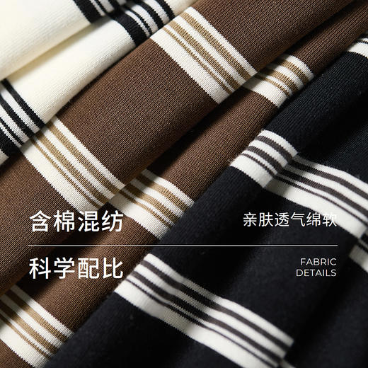 棉仓366601041-松川棉撞色粗条纹长T恤 商品图2