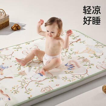 贝肽斯婴儿凉席宝宝透气冰丝凉垫儿童幼儿园午睡床席子森林奇遇100*56cm 商品图4