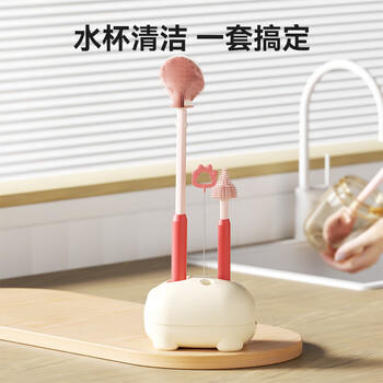 taoqibaby婴儿软胶奶瓶刷奶嘴刷吸管刷奶瓶刷子杯刷360度奶瓶清洗工具 商品图4