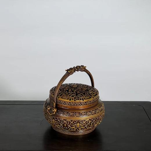 陈巧生制 缠枝莲宝相花手炉铜炉非遗高端香炉 商品图3