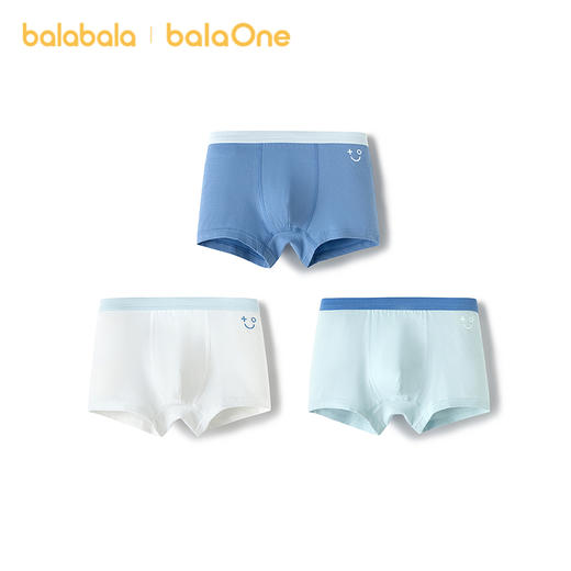 【balaOne】巴拉巴拉宝宝内裤平角纯棉儿童四角短裤男亲肤三条装 商品图4