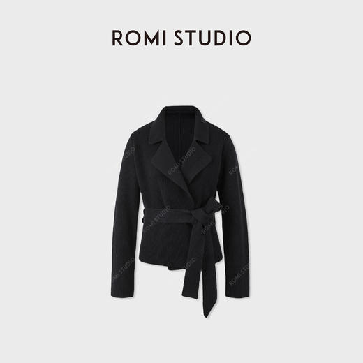 ROMI STUDIO"意式理念"100%羊毛挺括收腰翻领毛织外套RWCWST6648 商品图0
