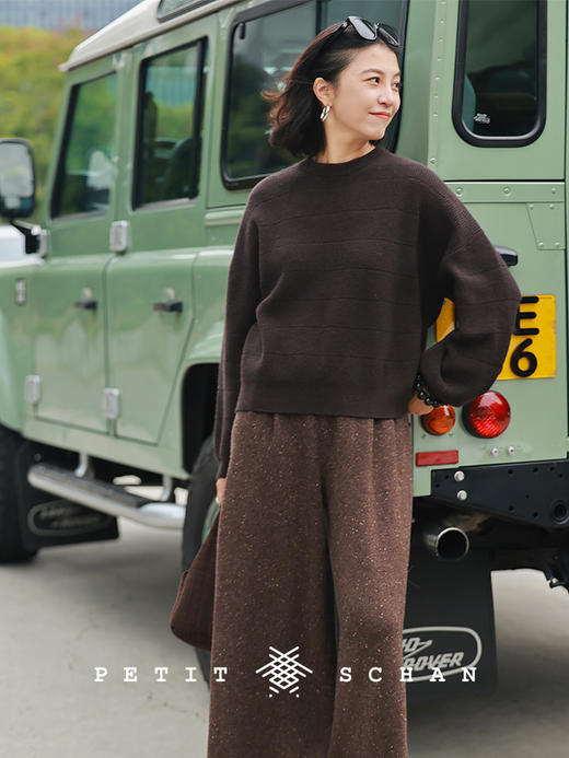 PETIT SCHAN小闪 CLO#933 Ebony Spirit  乌木之魂 意大利进口Cariaggi纯羊绒针织套头衫毛衣 商品图5