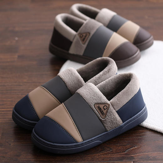 冬季【利达妮棉鞋男】防水外穿 保暖室内家居防滑 特大码50-51男士棉拖鞋  商品图3
