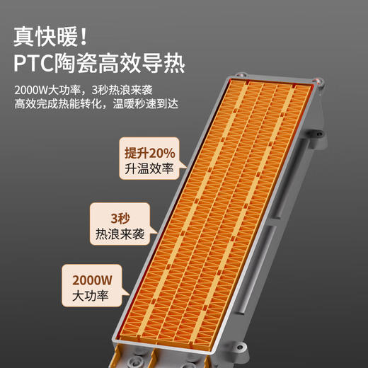 海尔（Haier）取暖器2048A家用立式智能恒温省电暖风机电暖气电暖器小太阳家用烤火器浴室热风机低噪卧室速热婴儿可用 【恒温省电/直流双风机】 商品图5