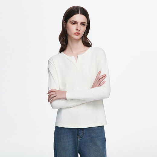 棉仓366601022-25秋简约打底开心果T恤 商品图1