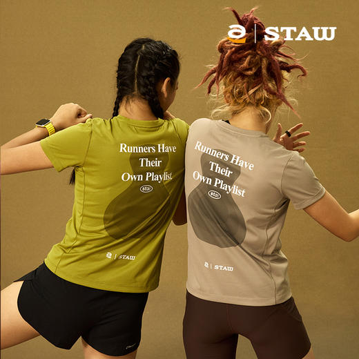 STAW世拓 音乐主题印花短袖T恤吸湿排汗抗菌运动跑步马拉松速干衣 商品图3